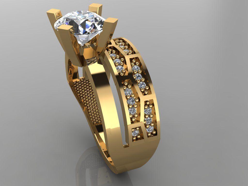 GC GOLD TW0135- Diamond ring 3D print model_4