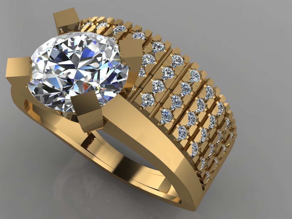 GC GOLD TW0136- Diamond ring 3D print model_4