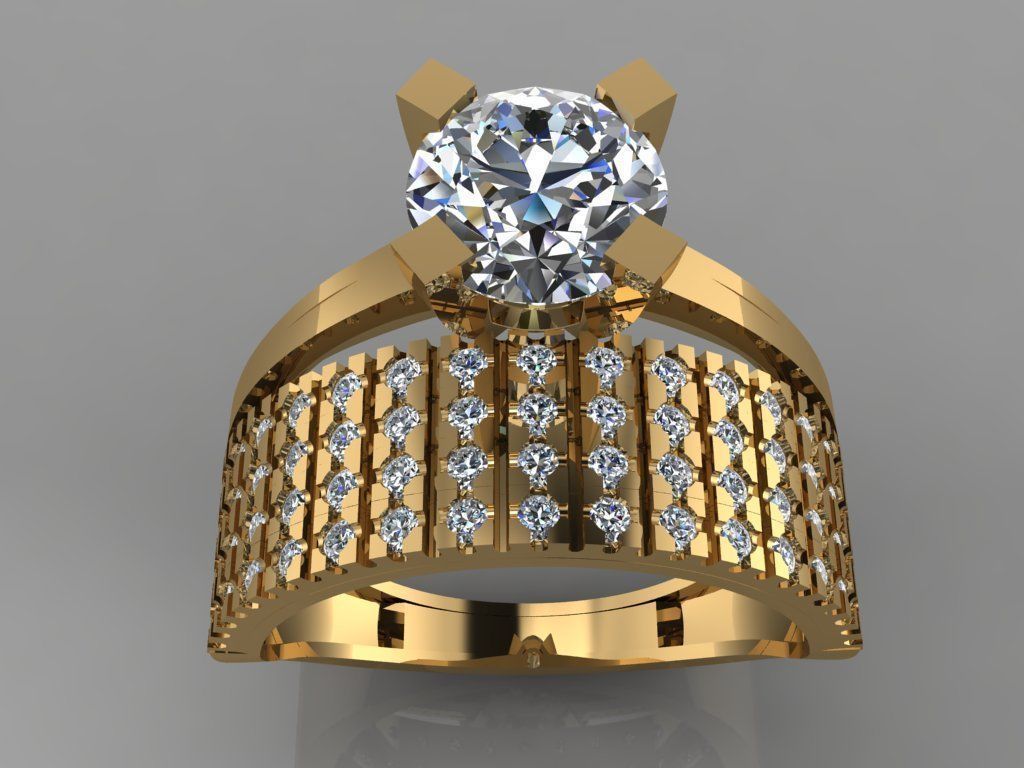 GC GOLD TW0136- Diamond ring 3D print model_3