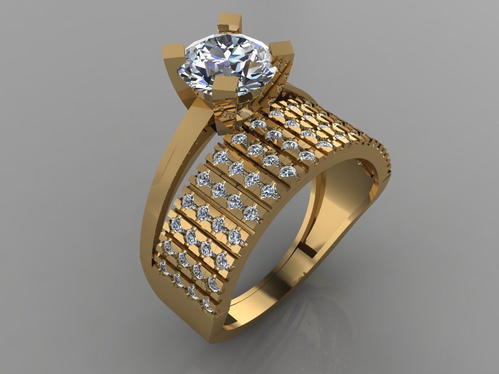 GC GOLD TW0136- Diamond ring 3D print model_2