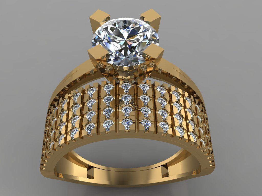GC GOLD TW0136- Diamond ring 3D print model_1