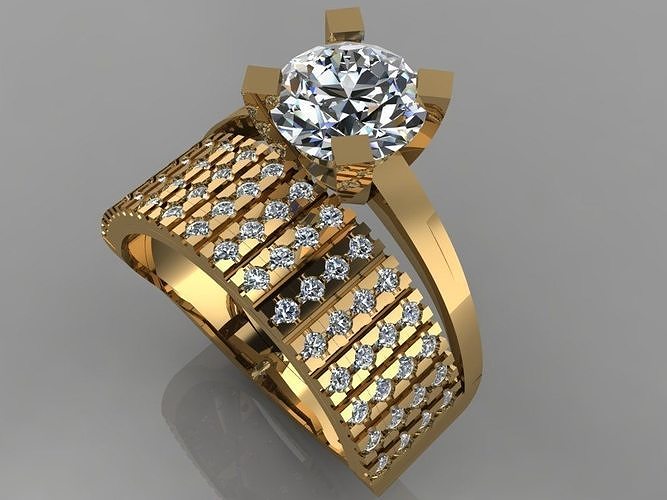 GC GOLD TW0136- Diamond ring 3D print model