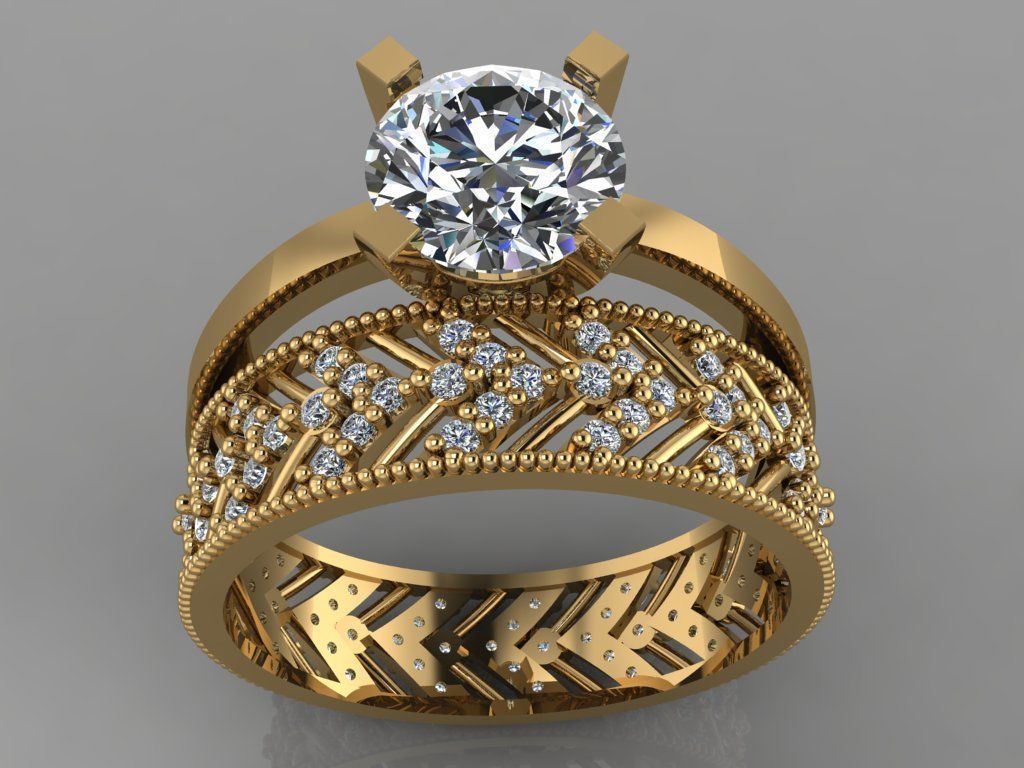 GC GOLD TW0137- Diamond ring 3D print model_1