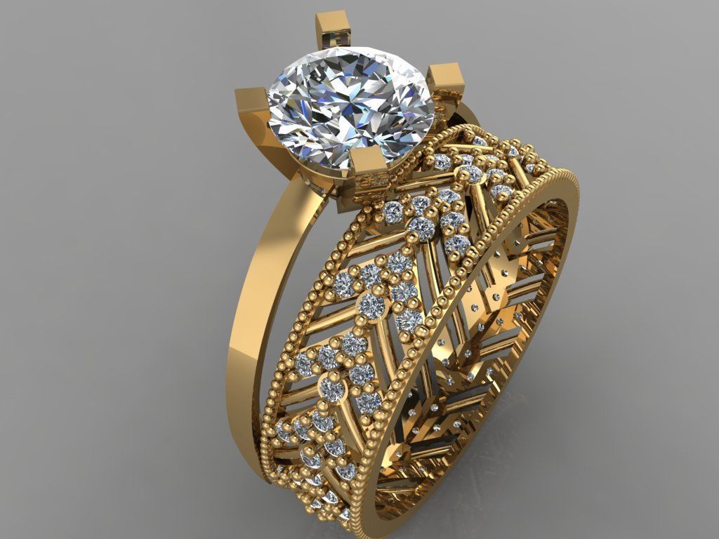 GC GOLD TW0137- Diamond ring 3D print model_4