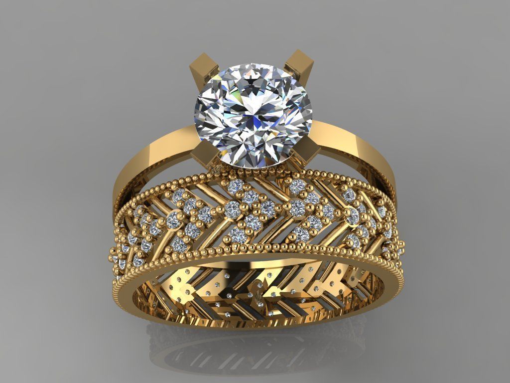 GC GOLD TW0137- Diamond ring 3D print model_3