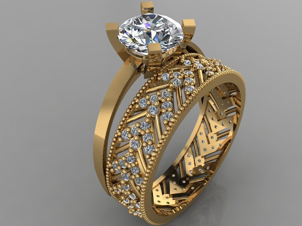 GC GOLD TW0137- Diamond ring 3D print model_2