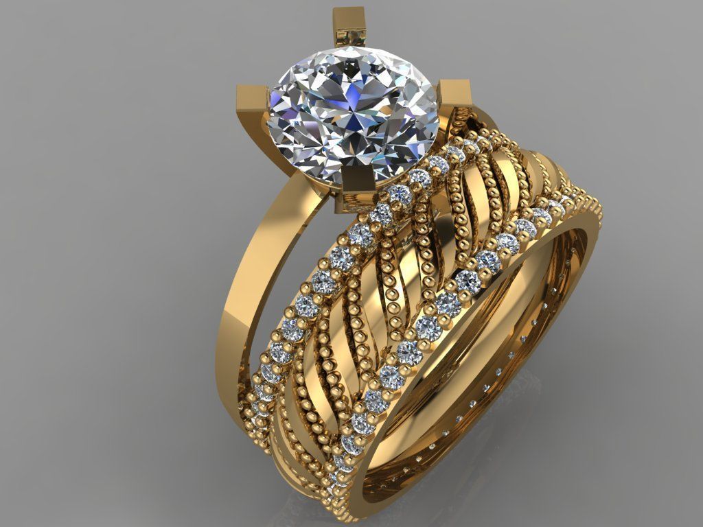 GC GOLD TW0138- Diamond ring 3D print model_2