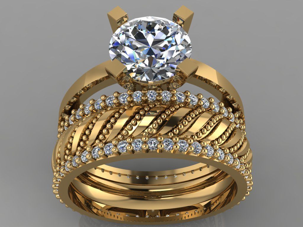 GC GOLD TW0138- Diamond ring 3D print model_3