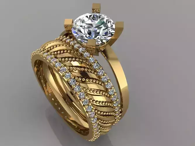 GC GOLD TW0138- Diamond ring 3D print model