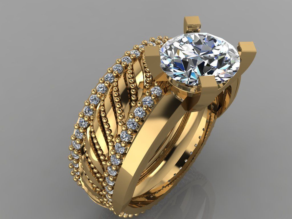 GC GOLD TW0138- Diamond ring 3D print model_4