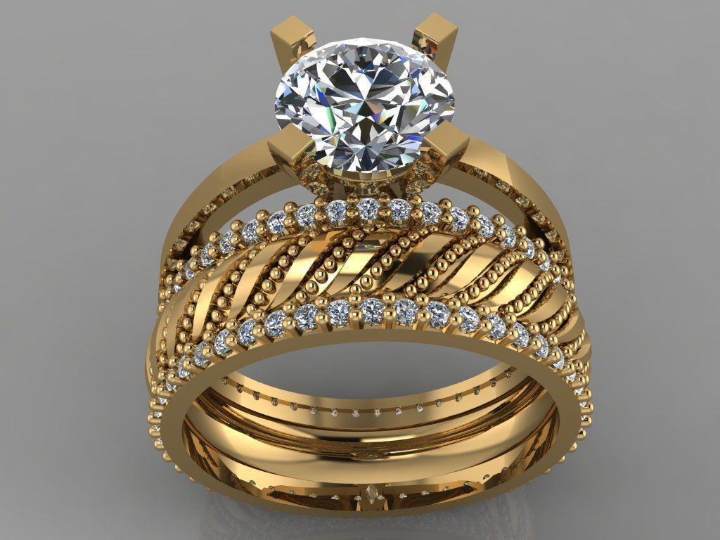 GC GOLD TW0138- Diamond ring 3D print model_1