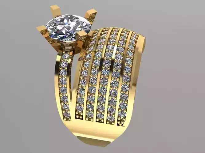 GC GOLD TW0139- Diamond ring 3D print model