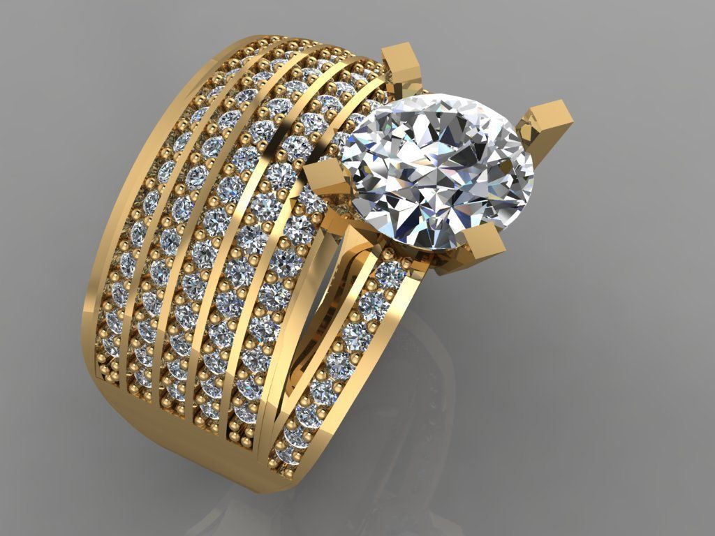 GC GOLD TW0139- Diamond ring 3D print model_1