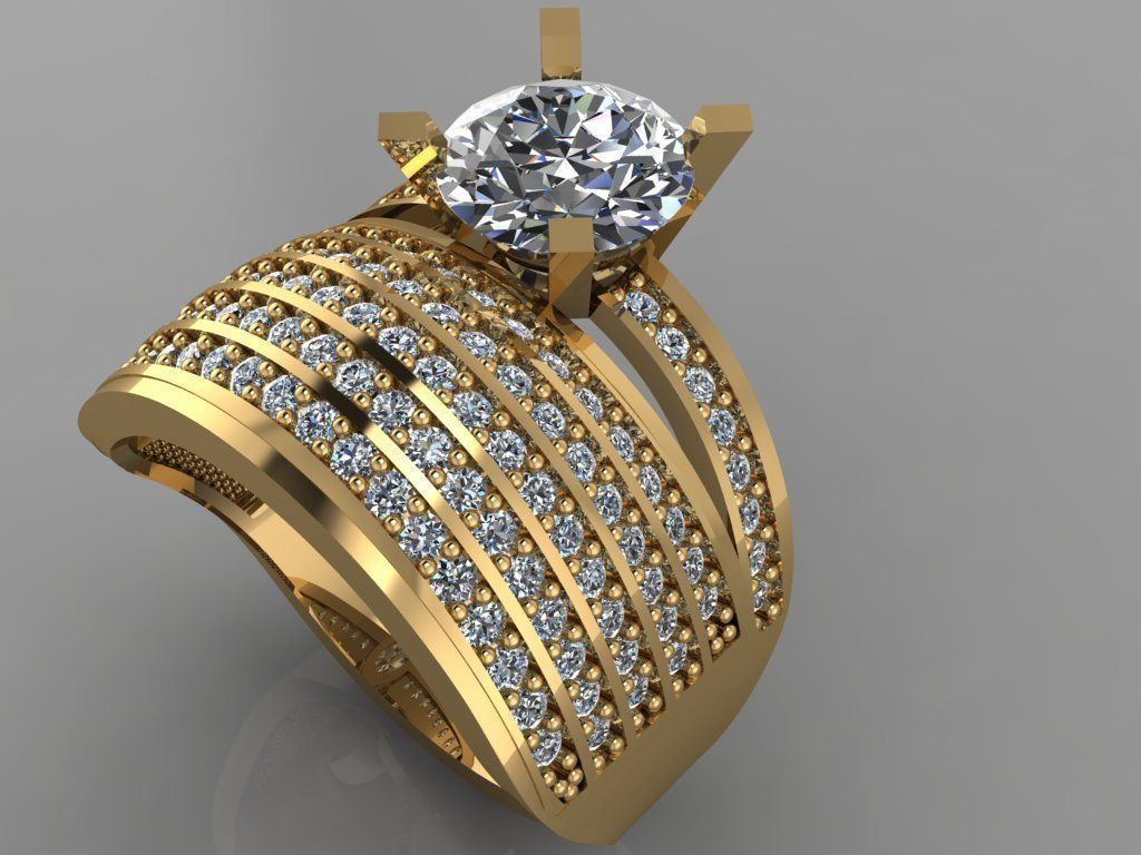 GC GOLD TW0139- Diamond ring 3D print model_2