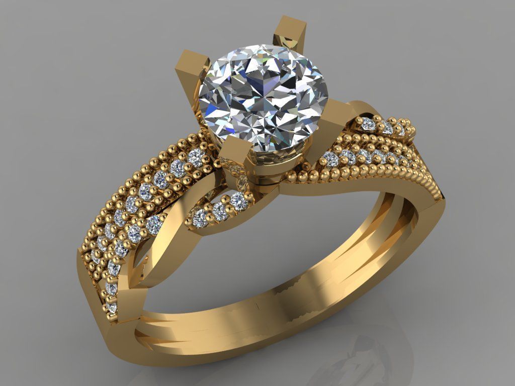 GC GOLD TW0140- Diamond ring 3D print model_4