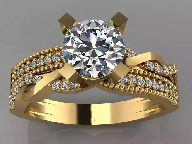 GC GOLD TW0140- Diamond ring 3D print model