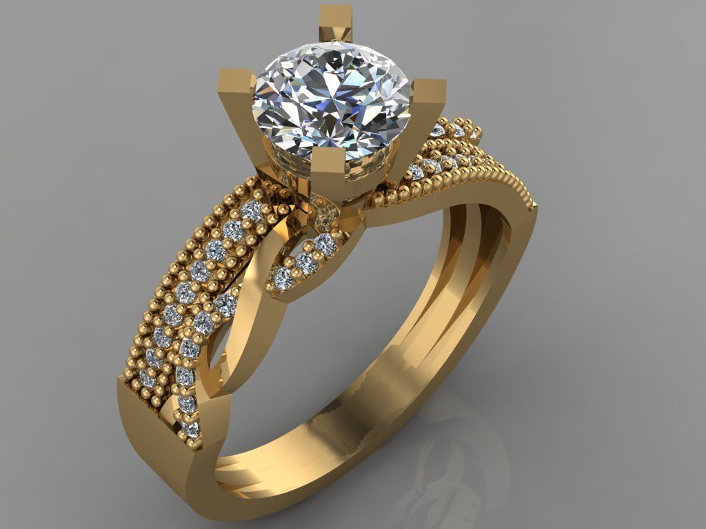 GC GOLD TW0140- Diamond ring 3D print model_3