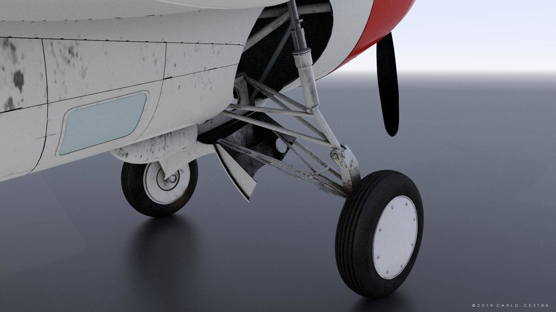 F4F-3 WILDCAT VF7 - 7F3 Low-poly 3D model_9