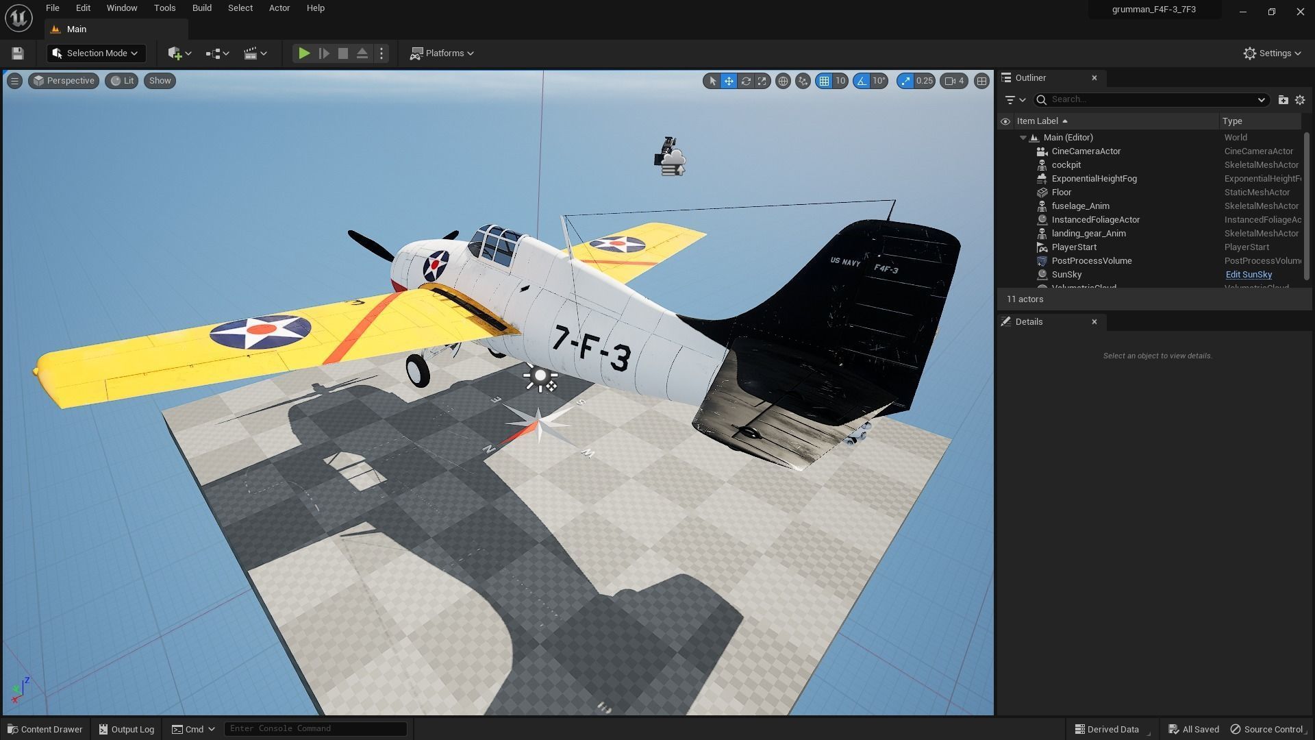 F4F-3 WILDCAT VF7 - 7F3 Low-poly 3D model_24