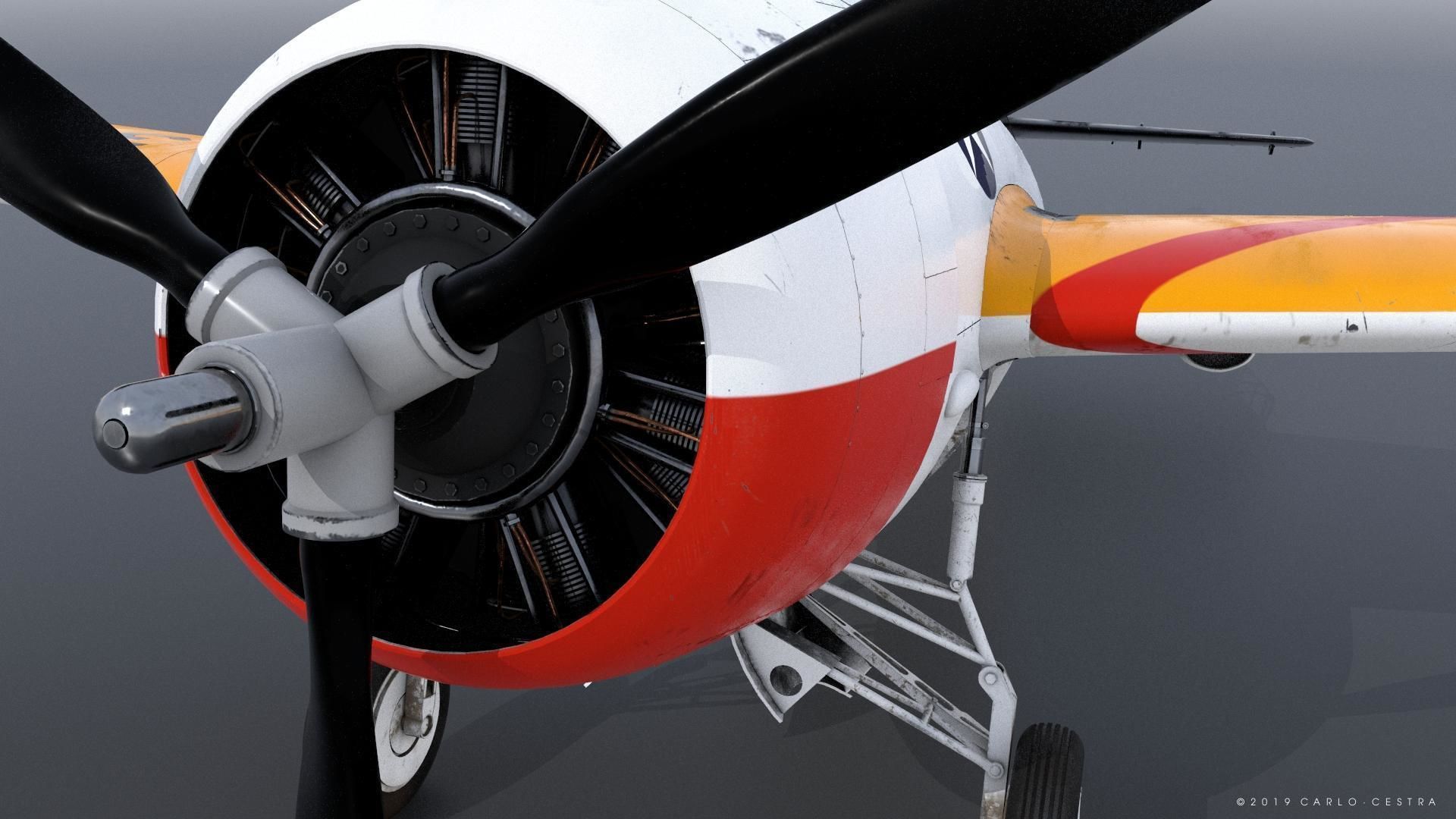 F4F-3 WILDCAT VF7 - 7F3 Low-poly 3D model_6