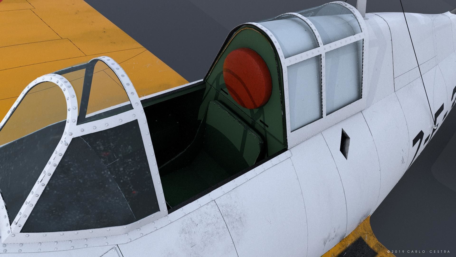 F4F-3 WILDCAT VF7 - 7F3 Low-poly 3D model_21