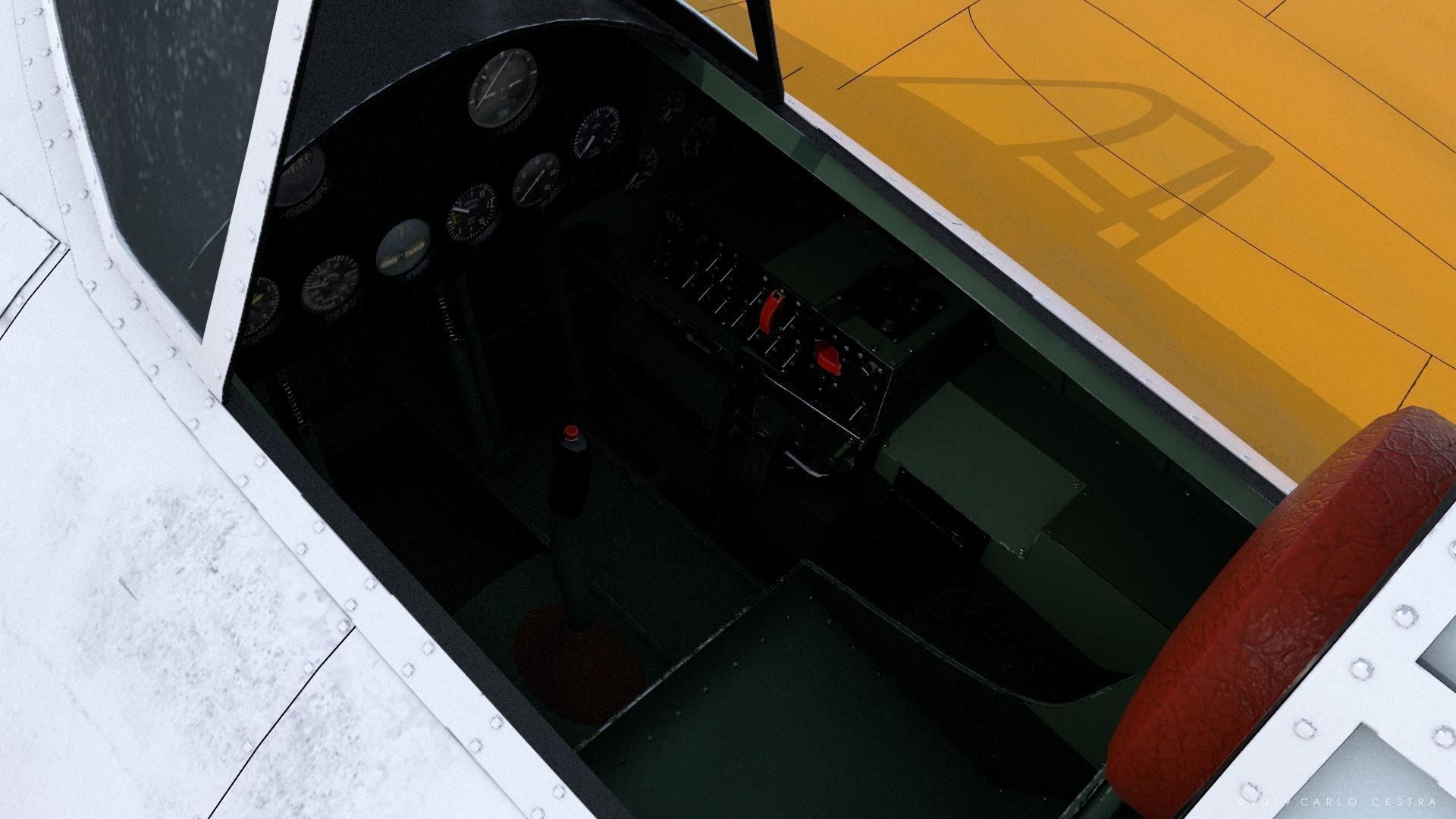 F4F-3 WILDCAT VF7 - 7F3 Low-poly 3D model_19
