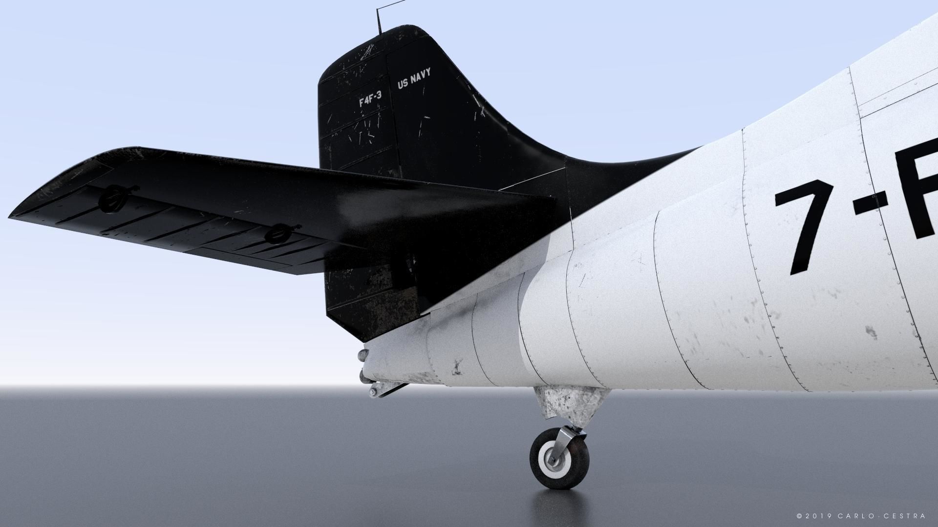 F4F-3 WILDCAT VF7 - 7F3 Low-poly 3D model_12