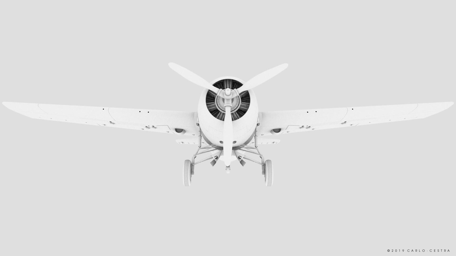 F4F-3 WILDCAT VF7 - 7F3 Low-poly 3D model_41