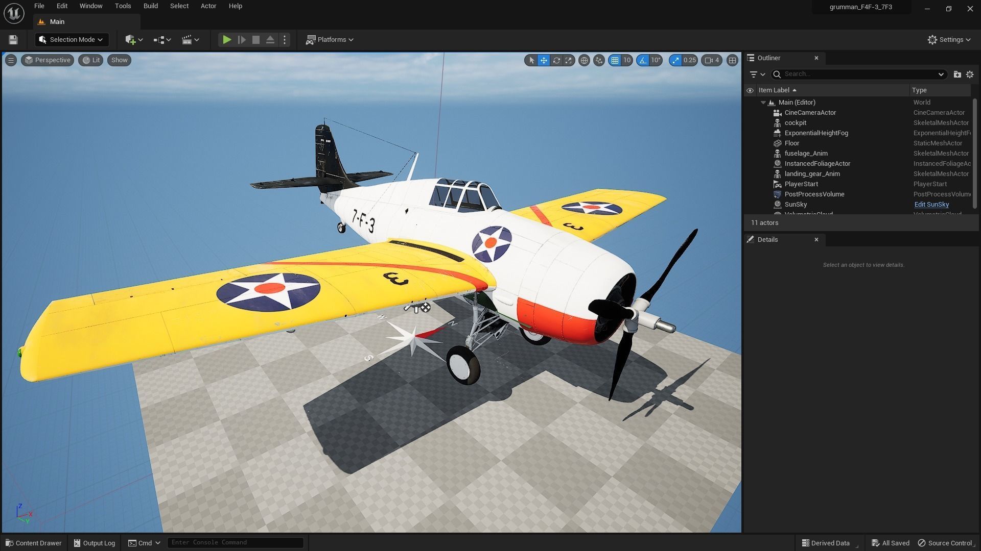 F4F-3 WILDCAT VF7 - 7F3 Low-poly 3D model_23