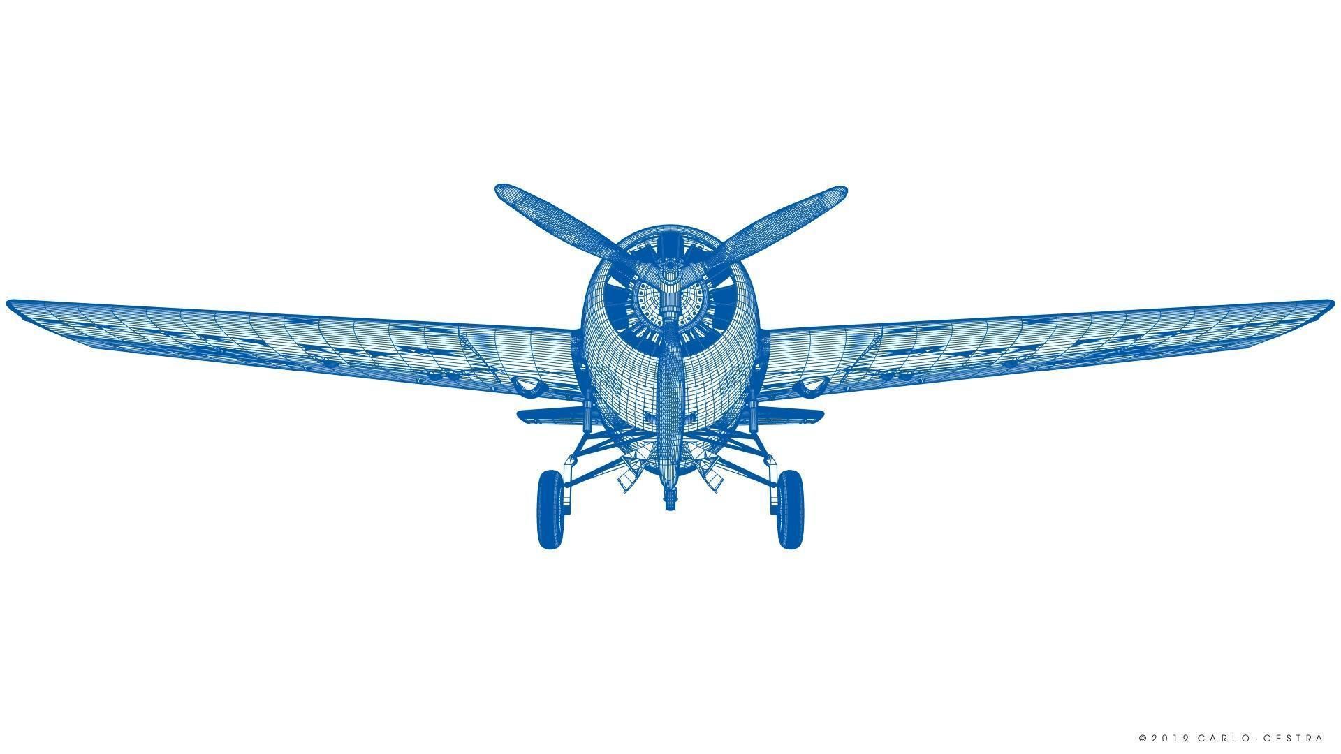 F4F-3 WILDCAT VF7 - 7F3 Low-poly 3D model_56
