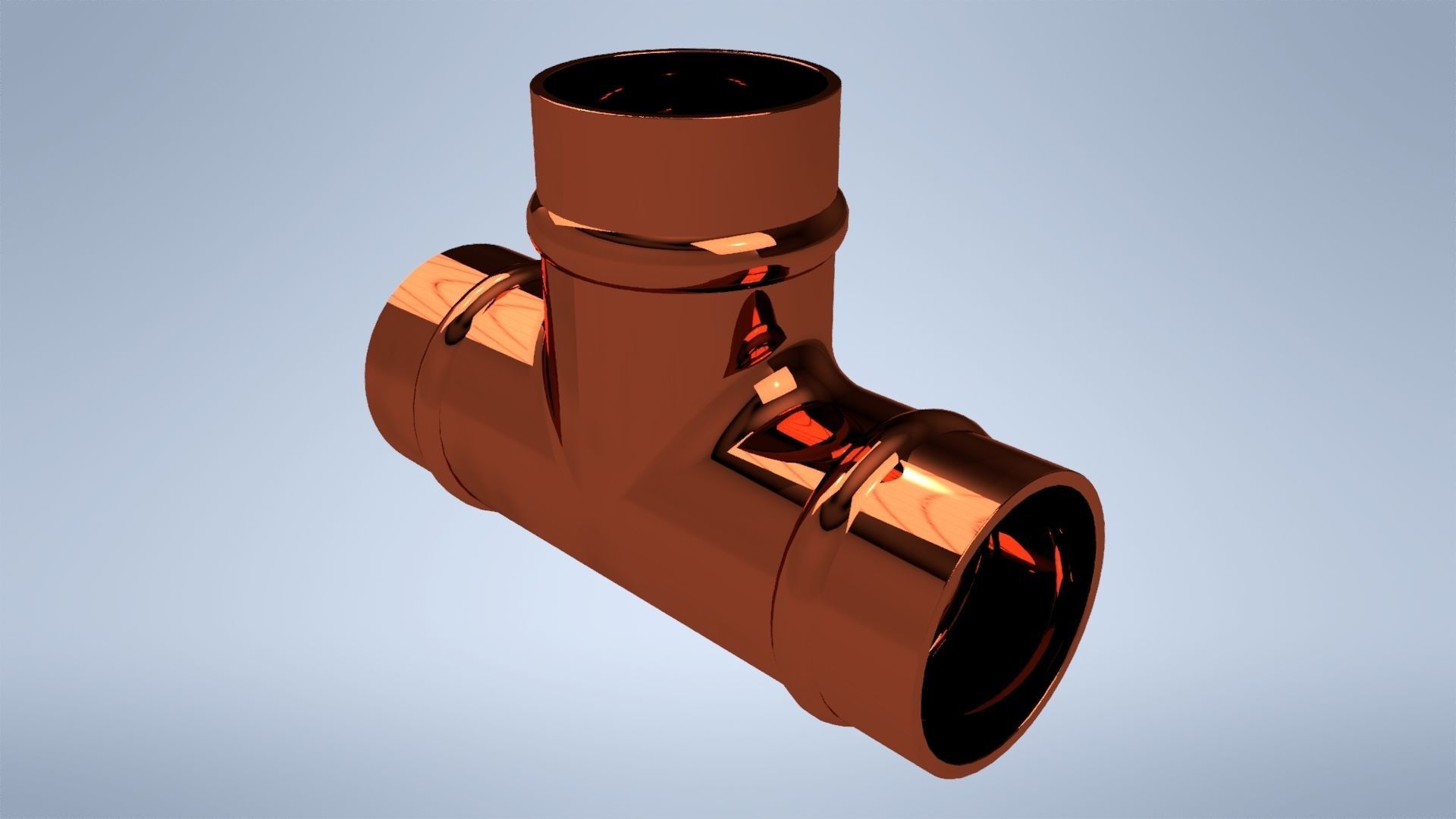Copper Fittings and tubes compilation Low-poly 3D model_10