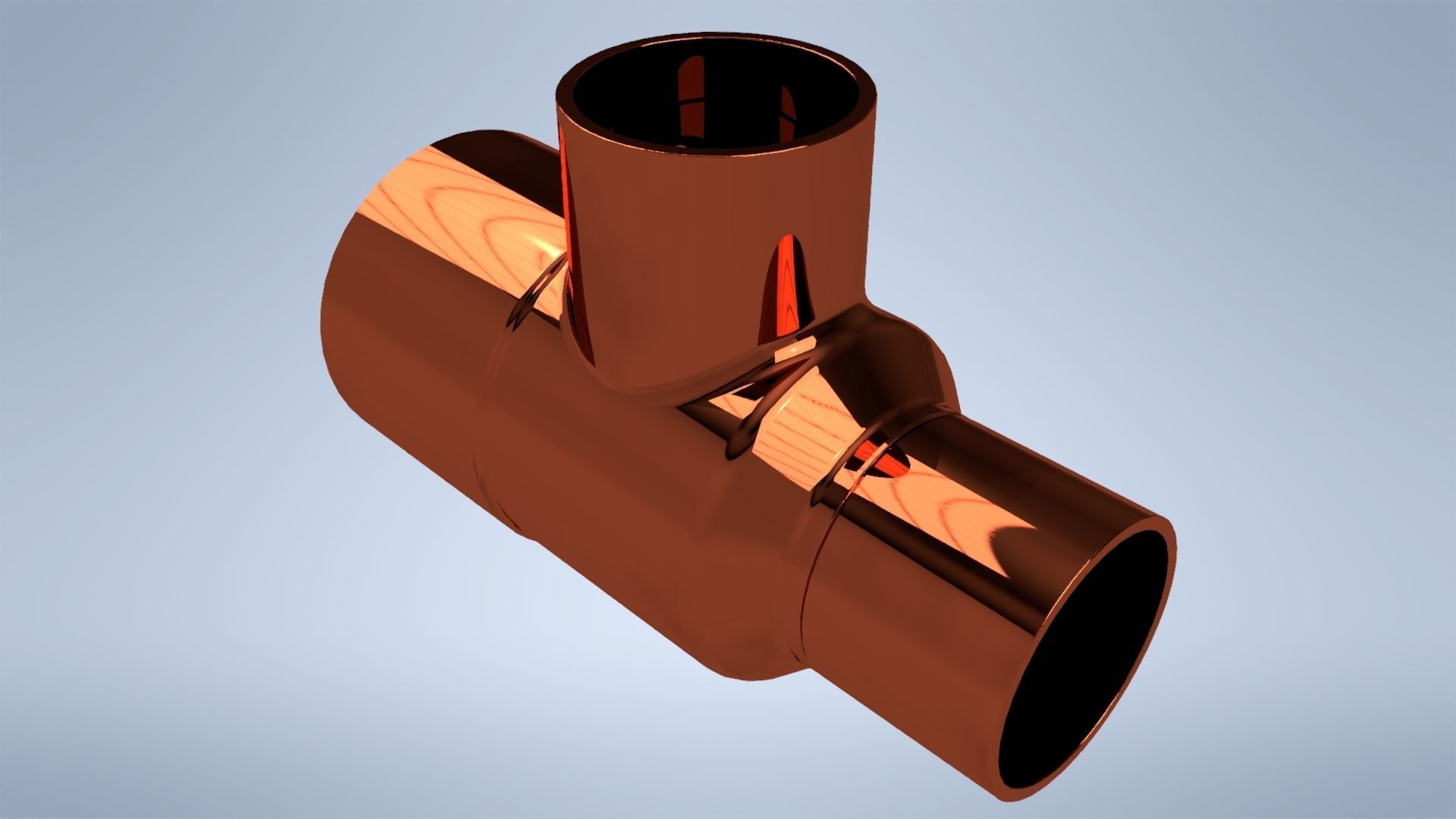 Copper Fittings and tubes compilation Low-poly 3D model_3