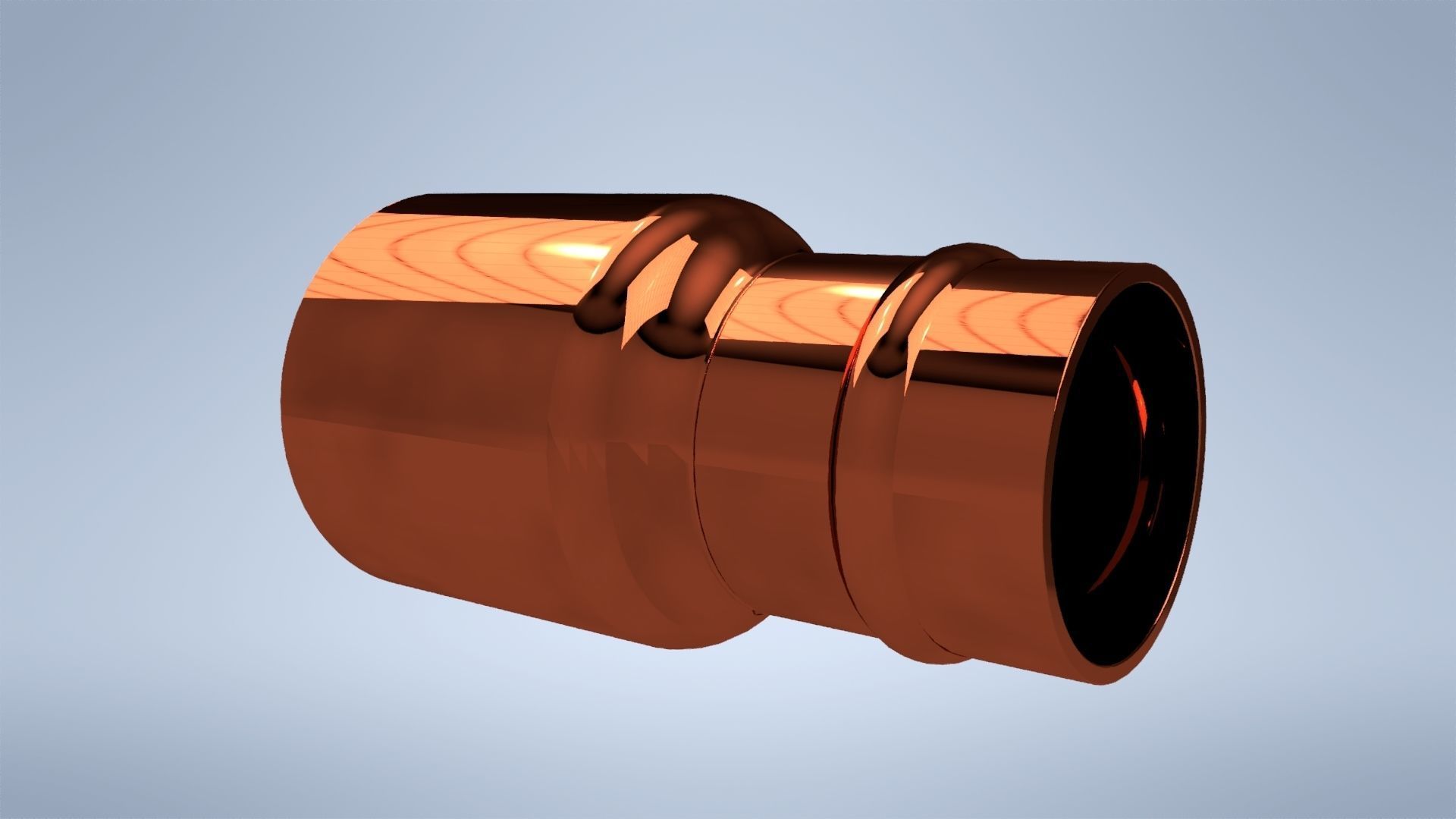 Copper Fittings and tubes compilation Low-poly 3D model_1