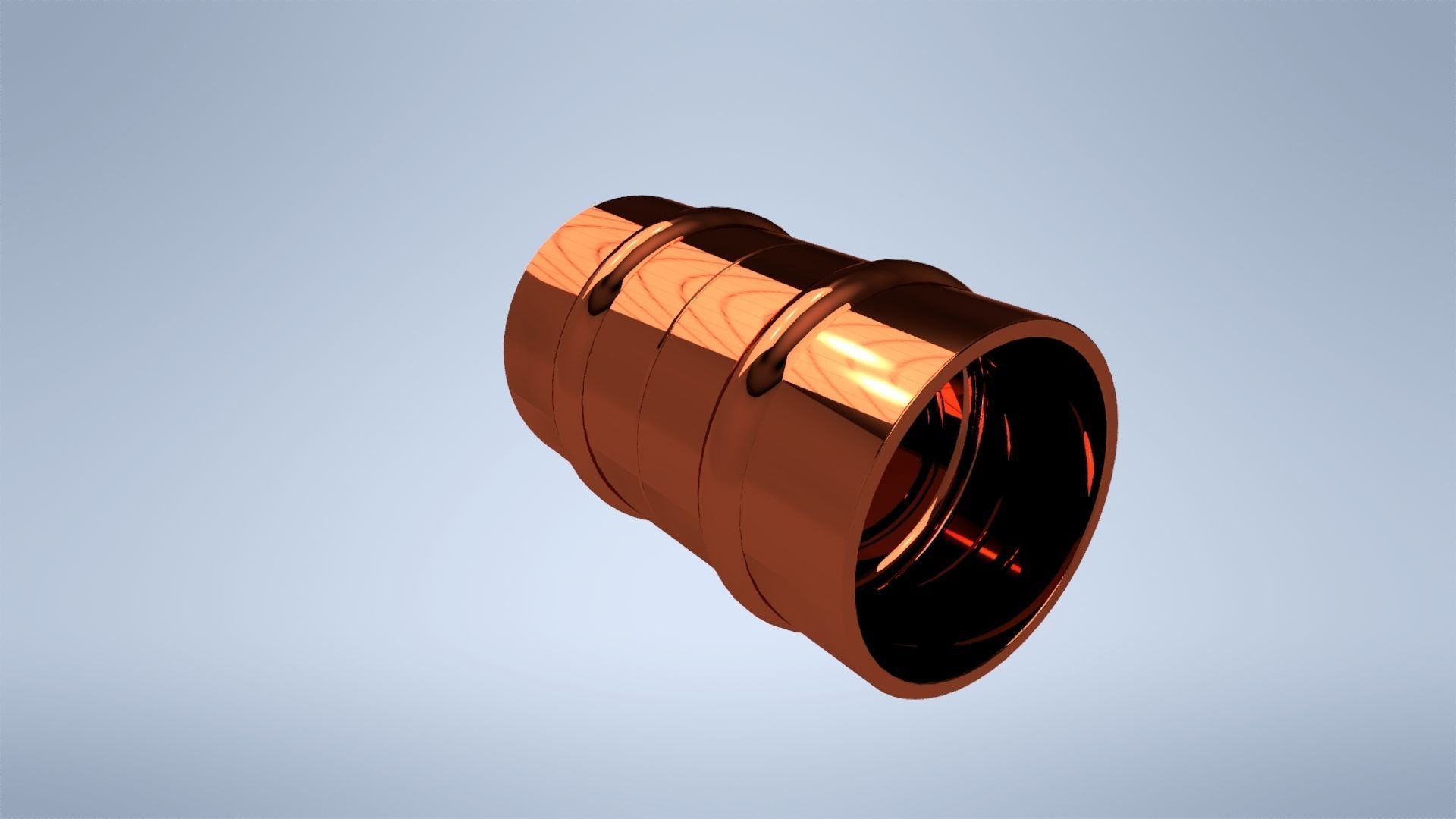 Copper Fittings and tubes compilation Low-poly 3D model_5