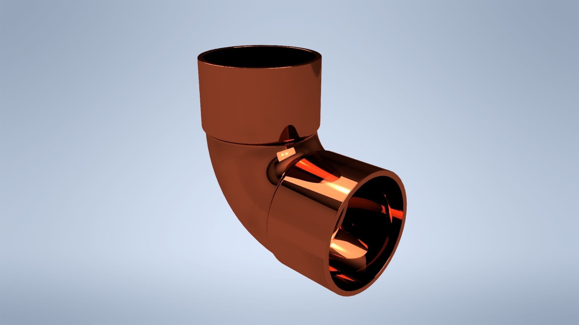 Copper Fittings and tubes compilation Low-poly 3D model_7