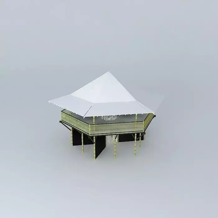 Bamboo house Free 3D model