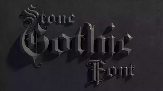 Elegant medieval gothic letter A-Z 3D model
