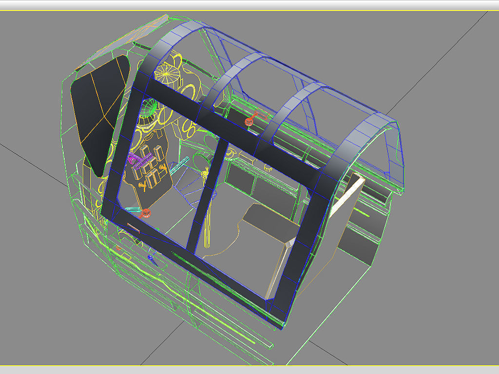 Cockpit Macchi MC205 V  WWII Aircraft Low-poly 3D model_1