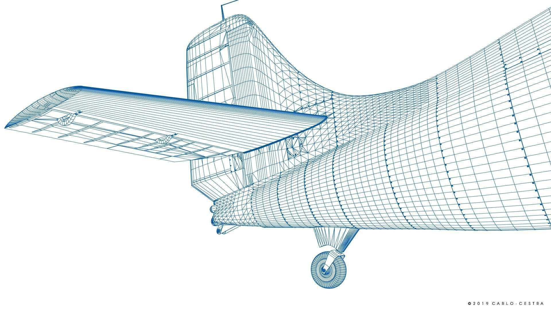F4F-3 WILDCAT VF41 - 41F7 Low-poly 3D model_61