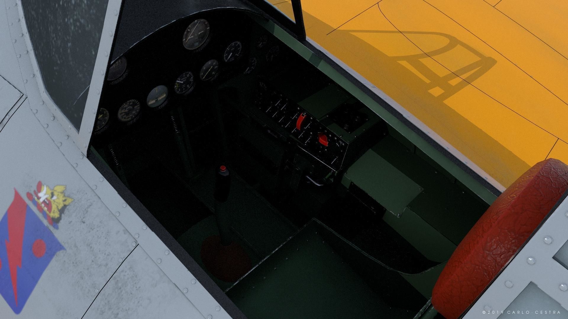 F4F-3 WILDCAT VF41 - 41F7 Low-poly 3D model_19