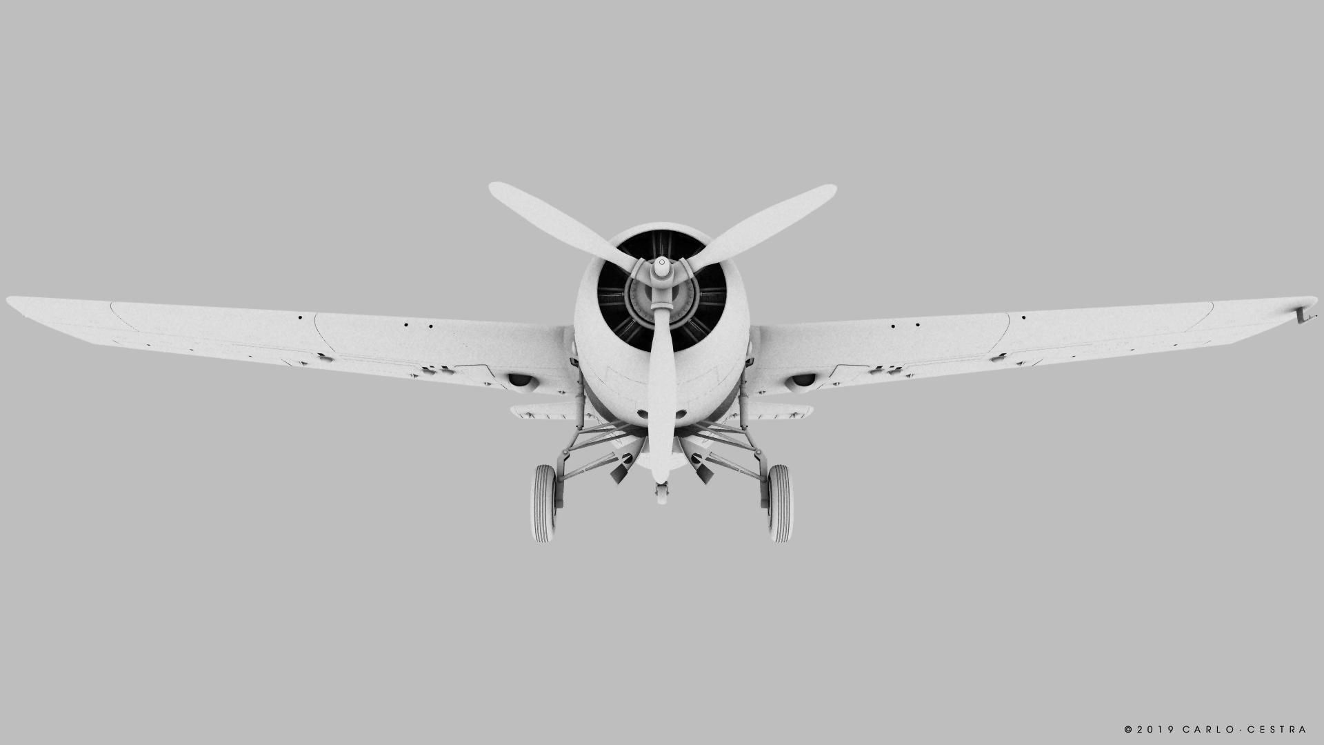 F4F-3 WILDCAT VF41 - 41F7 Low-poly 3D model_41