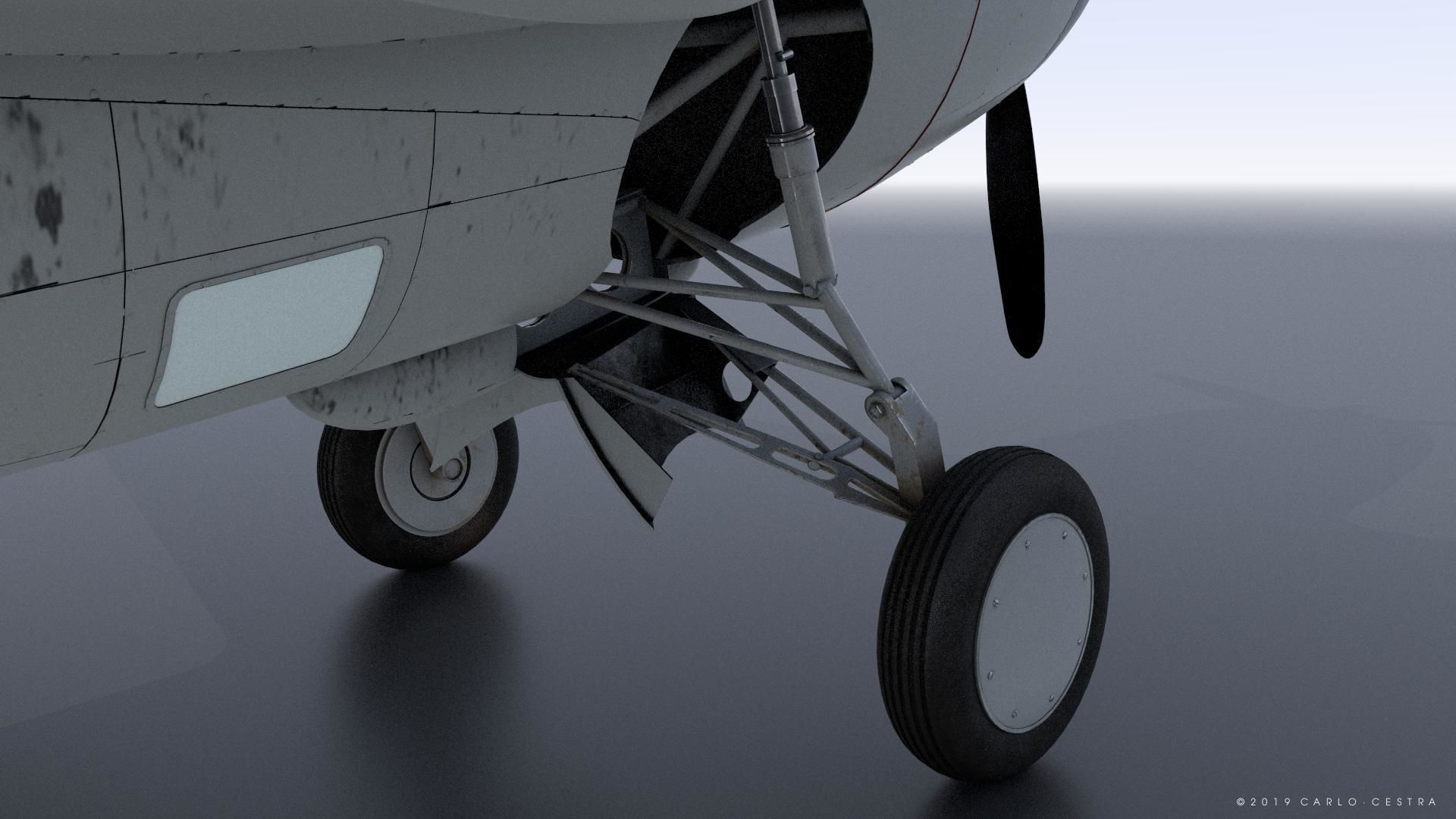 F4F-3 WILDCAT VF41 - 41F7 Low-poly 3D model_9