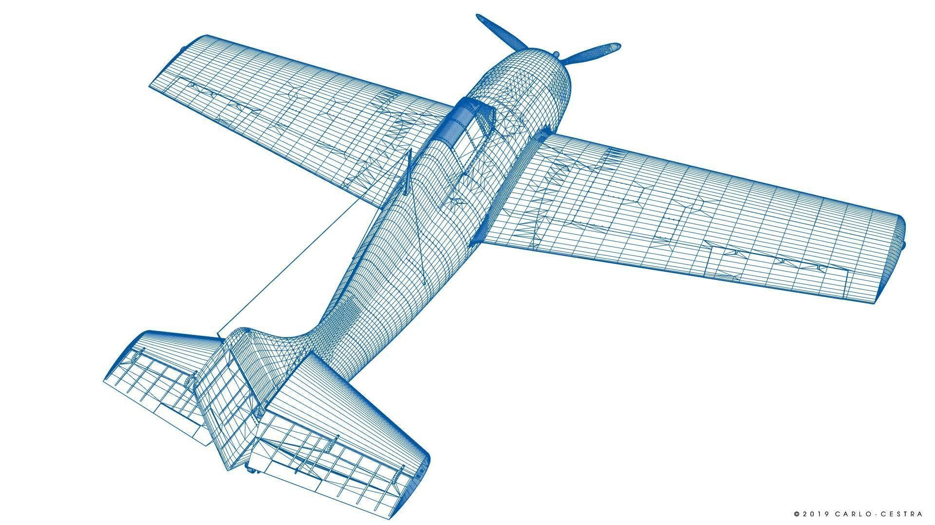 F4F-3 WILDCAT VF41 - 41F7 Low-poly 3D model_56