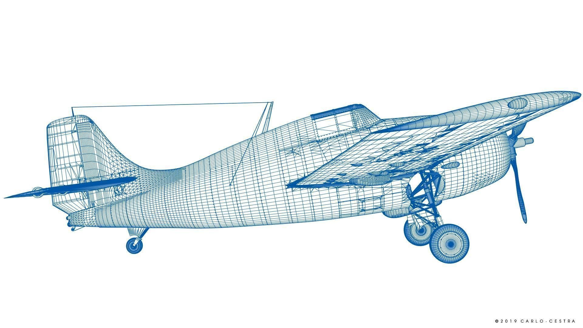 F4F-3 WILDCAT VF41 - 41F7 Low-poly 3D model_65