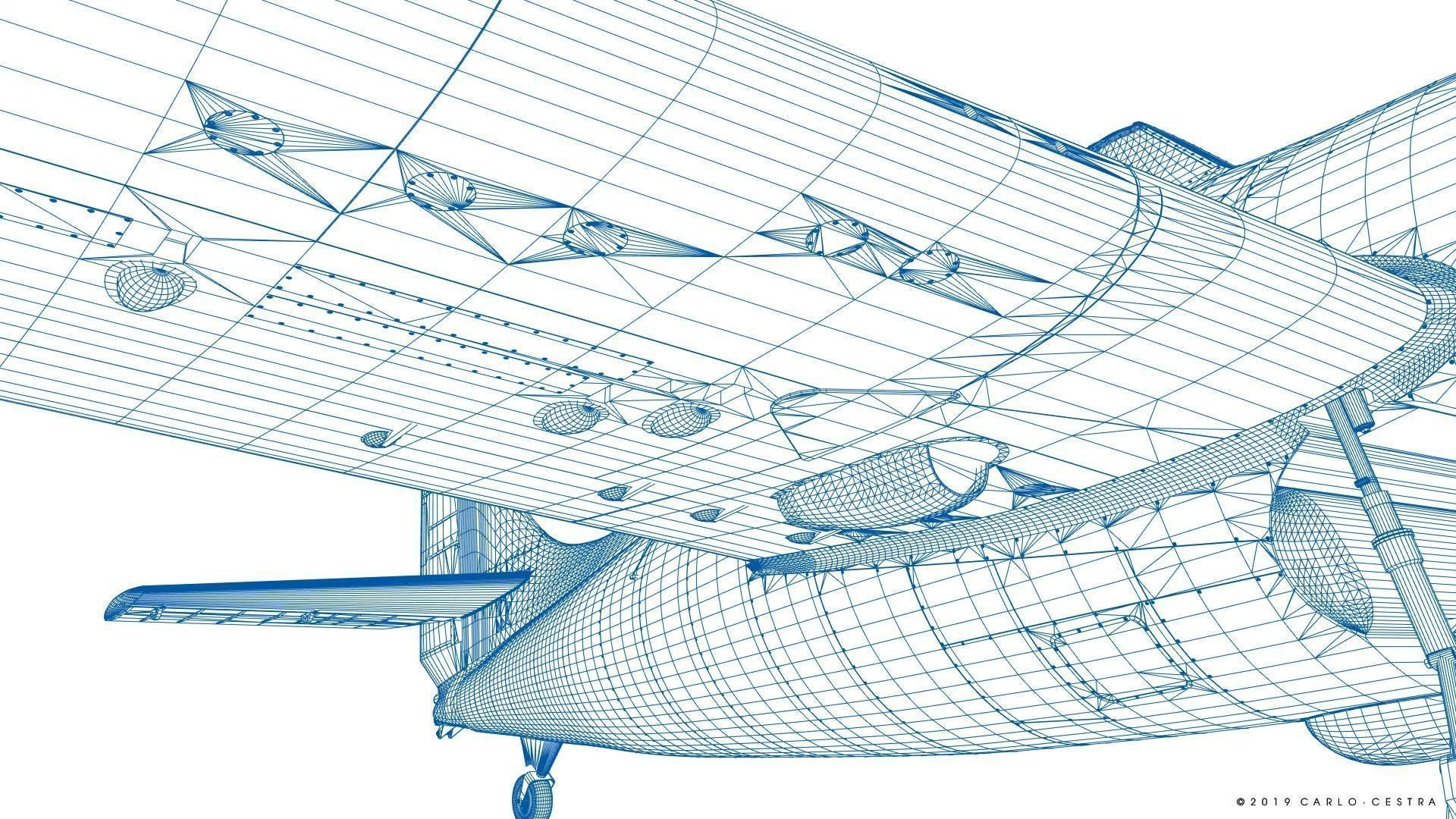 F4F-3 WILDCAT VF41 - 41F7 Low-poly 3D model_72