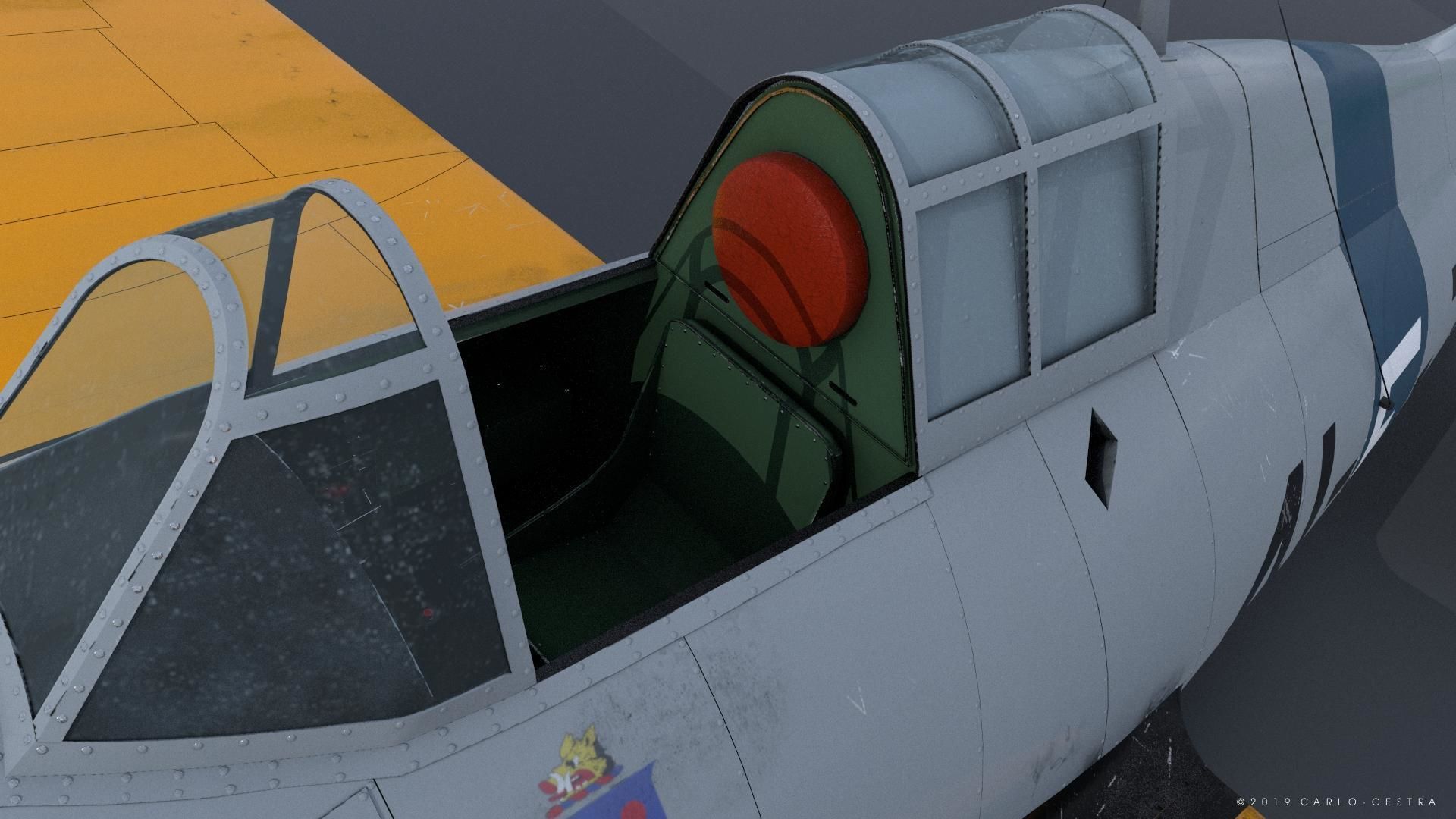 F4F-3 WILDCAT VF41 - 41F7 Low-poly 3D model_21