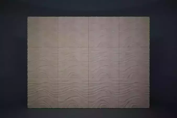 02 GESSO PATTERN 3D WALL Low-poly 3D model