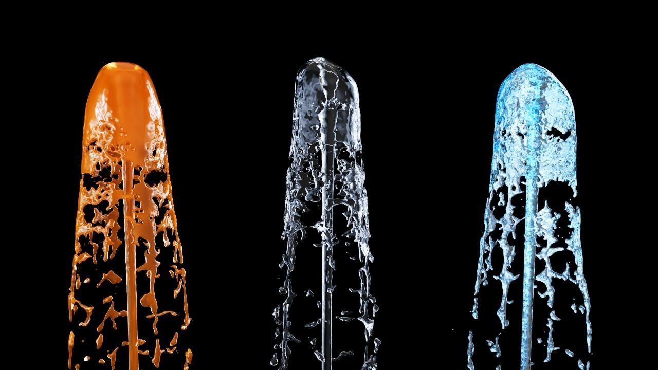 Animated Water Fountain Flow - NO PLUGIN Liquid simulation 3D model_5