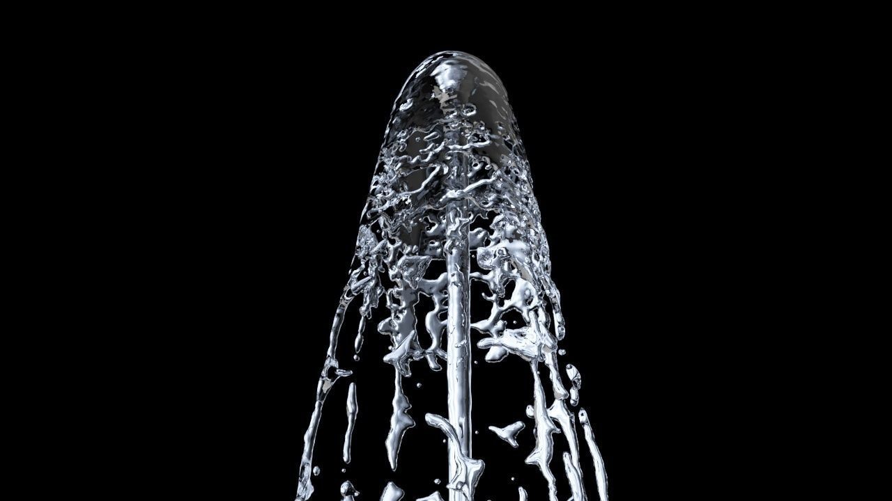 Animated Water Fountain Flow - NO PLUGIN Liquid simulation 3D model_8