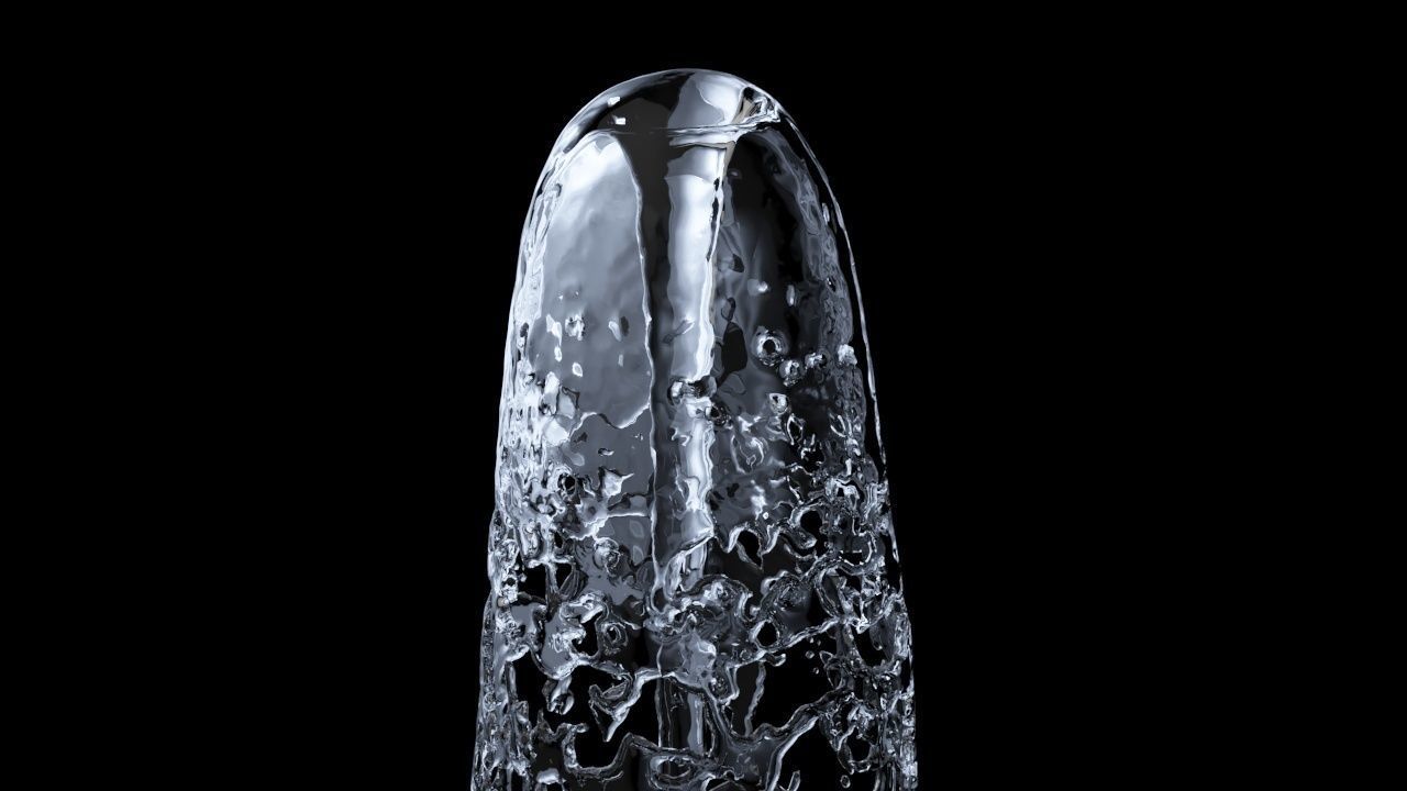 Animated Water Fountain Flow - NO PLUGIN Liquid simulation 3D model_7